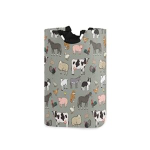 xigua farm animals pattern laundry basket waterproof clothes hamper collapsible durable dirty clothes large storage laundry organizer