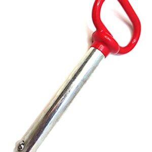 1/2" X 3.7"Red Handle Detent Pin,Head Towing Hitch Pin,Safety Coupler Locking Pin,Detent Pin