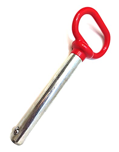 1/2" X 3.7"Red Handle Detent Pin,Head Towing Hitch Pin,Safety Coupler Locking Pin,Detent Pin