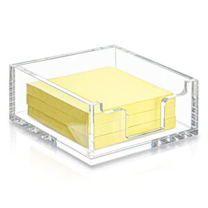 clear acrylic sticky notepad holder,acrylic sticky note dispenser for desk accessories (1 pack)