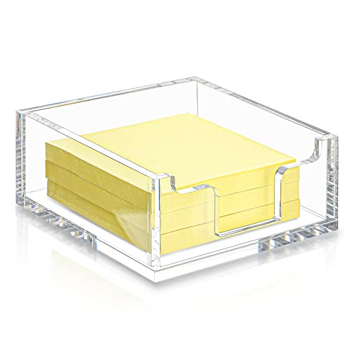 Clear Acrylic Sticky Notepad Holder,Acrylic Sticky Note Dispenser for Desk Accessories (1 Pack)