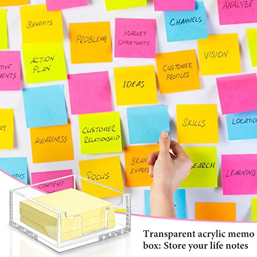 Clear Acrylic Sticky Notepad Holder,Acrylic Sticky Note Dispenser for Desk Accessories (1 Pack)