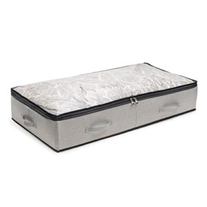 extra large under bed storage with hard bottom, hard side walls and clear top