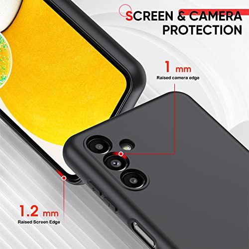 LeYi for Samsung Galaxy A13 5G Case: A13 5G Case with 2 Pack Tempered Glass Screen Protector for Women Men, Liquid Silicone Slim Silky-Soft Protective Phone Case for Samsung A13, Black