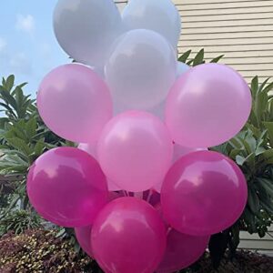 100 Pcs 12 Inch Rose Red Pink White Balloons Decorations, Birthday Wedding Baby Shower Party Balloons Decorations