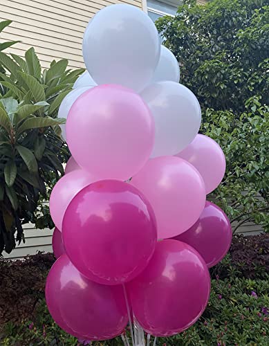 100 Pcs 12 Inch Rose Red Pink White Balloons Decorations, Birthday Wedding Baby Shower Party Balloons Decorations