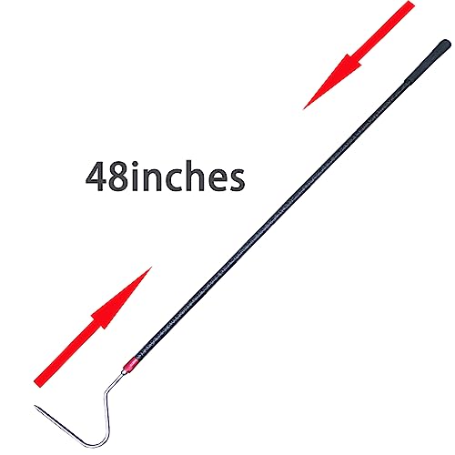 RUYARXNM 48'' High-Carbon Snake Hook Catcher Stick Tongs Grabber Reptile Pick-up Handling Tools for Catching,Moving Snakes or Hunting Game Finders