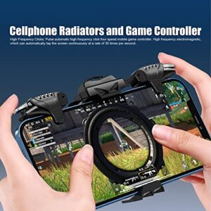 Phone Cooler Fan and Game Controller Triggers Kit, Rechargeable High Frequency Clicks Active Cooling Fan Phone Grips for Survival Games