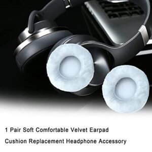 schicj133mm 1 Pair Ductile Comfortable Velour Earpad Cover Replacing Headset Black 65mm