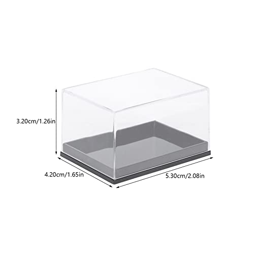 Cabilock 6pcs Transparent Plastic Boxes Natural Rough Mineral Specimen Display Cases Countertop Boxes Cube Transparent Display Boxes Pop Figures Display Collectibles Mineral Specimen