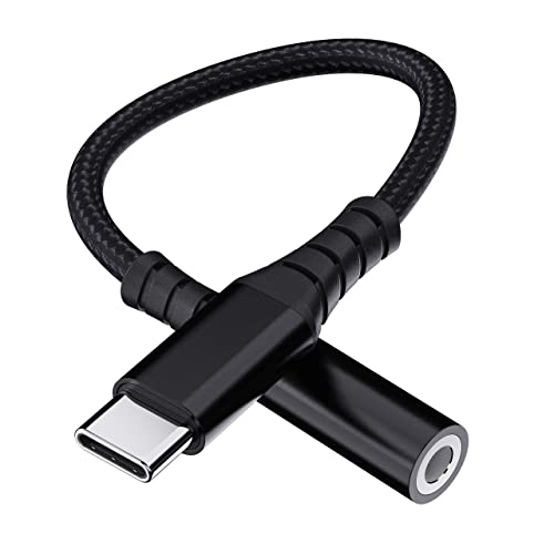 USB-C to 3.5 mm Headphone Jack Adapter,USB C to Aux Audio Dongle Cable Cord Compatible with iPhone 15,iPad Pro/mini6/air4,Samsung Galaxy S22 S21 S20 Note 20.