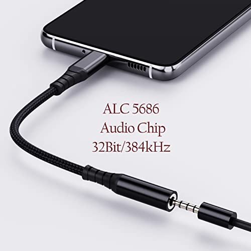 USB-C to 3.5 mm Headphone Jack Adapter,USB C to Aux Audio Dongle Cable Cord Compatible with iPhone 15,iPad Pro/mini6/air4,Samsung Galaxy S22 S21 S20 Note 20.