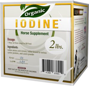 organic iodine 2 lbs. - nutritional supplement for horses, animals - w/ 18 amino acids