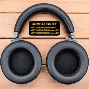 Virtuoso XT Earpads - Compatible with Virtuoso RGB Wireless SE Gaming Headset, with Microphone Foam I Thicker Memory Foam Replacement Ear Cushion (Black)