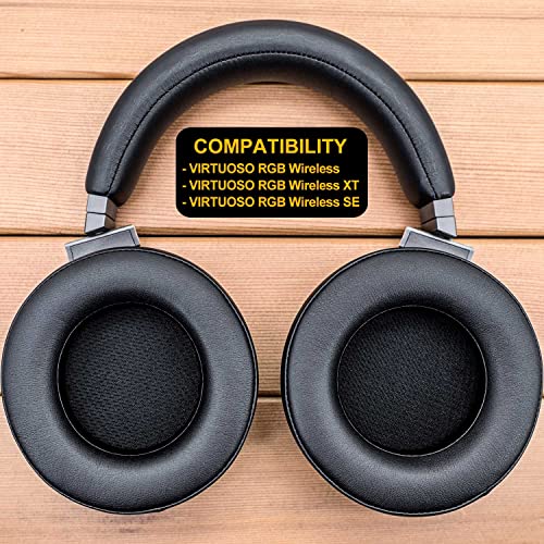 Virtuoso XT Earpads - Compatible with Virtuoso RGB Wireless SE Gaming Headset, with Microphone Foam I Thicker Memory Foam Replacement Ear Cushion (Black)