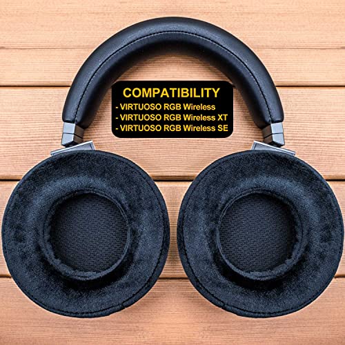 Virtuoso XT Earpads - Compatible with Virtuoso RGB Wireless SE Gaming Headset, with Microphone Foam I Thicker Memory Foam Replacement Ear Cushion (Velour)