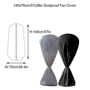 SUNSURE Floor Fans Cover 57x29in Electric Fan Dust Cover Waterproof Dustproof Cover Fans Protection for Floor Pedestal Stand Fans (Black)