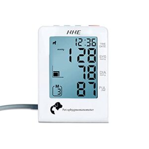 hhe electronic vet use sphygmomanometerautomatic animal vet use blood pressure monitor tonometer 5 cuffs cat/dog/horse/hamster (white)