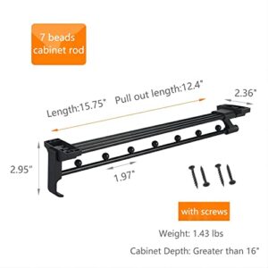 BGTLGIO Heavy Duty Extendable Pull Out Closet Rod，Sliding Wardrobe Closet valet Rod，Adjustable Clothing Organizer Holder Extendable Wardrobe Rail Tube Rod (15.75")