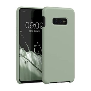 kwmobile case compatible with samsung galaxy s10e case - tpu silicone phone cover with soft finish - gray green