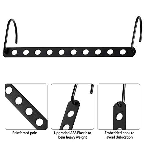 Essentials for College Students Girls Closet Organizers and Storage Dorm Room Metal Closet Organizer for Closet Organizer Clothing Hanger Organizer Hook Design (Black,20 Pieces)