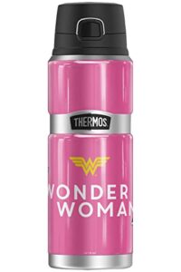 wonder woman through the ages official through the ages thermos stainless king stainless steel drink bottle, vacuum insulated & double wall, 24oz