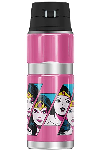 Wonder Woman Through The Ages OFFICIAL Through The Ages THERMOS STAINLESS KING Stainless Steel Drink Bottle, Vacuum insulated & Double Wall, 24oz