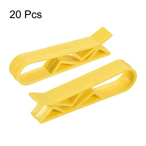 MECCANIXITY Garbage Bin Clip Kitchen Trash Can Waste Basket Garbage Bin Clamp Non-Slip Clip Clamp Yellow, Pack of 20