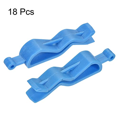 MECCANIXITY Garbage Bin Clip, Kitchen Trash Can Bag Clips Waste Basket Garbage Bin Clamp Bag Clip Blue, Pack of 18