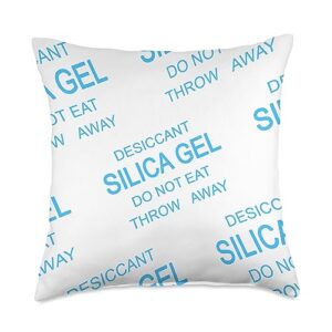 silica gel throw pillow co. silica gel desiccant pack light blue packet funny novelty throw pillow, 18x18, multicolor