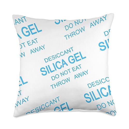 Silica Gel Throw Pillow Co. Silica Gel Desiccant Pack Light Blue Packet Funny Novelty Throw Pillow, 18x18, Multicolor