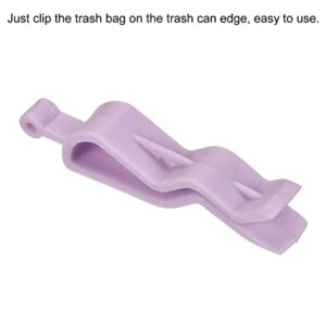 MECCANIXITY Garbage Bin Clip, Kitchen Trash Can Bag Clips Waste Basket Garbage Bin Clamp Bag Clip Purple, Pack of 6