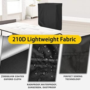 Universal Folding Bed Storage Cover 39" Lx 15 "W x 44.8 "H Rollaway Bed Storage Cover Fits Twin Size 38 Inch Beds Dustproof Guest Bed Protector with Zipper for Easy On and Off Black