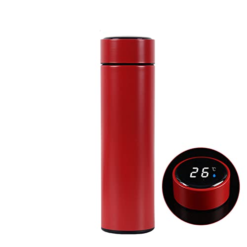 Coffee thermos stainless steel double-layer insulation, 500ml large capacity, 12 hours of continuous insulation, a variety of colors to choose from (Red), 8.66inx2.55in