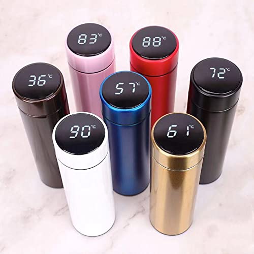 Coffee thermos stainless steel double-layer insulation, 500ml large capacity, 12 hours of continuous insulation, a variety of colors to choose from (Red), 8.66inx2.55in