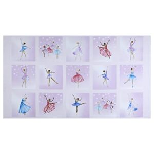 henry glass & co. henry glass prima ballerina blocks 24'' panel pink fabric