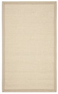 safavieh natural fiber collection accent rug - 2' x 3', ivory & light beige, border sisal design, easy care, ideal for high traffic areas in entryway, living room, bedroom (nf150a)