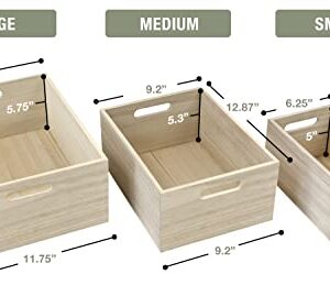 Sorbus Unfinished Wood Crates - Organizer Bins, Wooden Box for Pantry Organizer Storage, Closet, Arts & Crafts, Cabinet Organizers, Containers for Organizing (3 Pack)