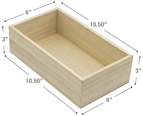 Sorbus Unfinished Wood Crates - Organizer Bins, Wooden Box for Pantry Organizer Storage, Closet, Arts & Crafts, Cabinet Organizers, Containers for Organizing (4 Pack)