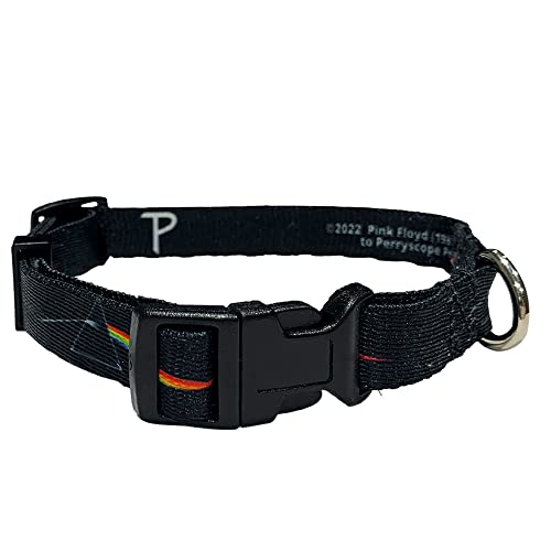 Perri’s Print - Pink Floyd Prisms Buckle Collar for Pets, Polyester Pet Collars, Adjustable Dog Collars for Medium Dogs and Puppies, 3/4 x 13.5-22 Inches, Medium