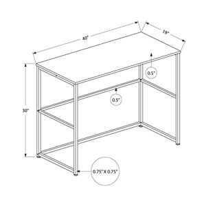 Monarch Specialties 7777 Computer Desk, Home Office, Laptop, Left, Right Set-up, Storage Drawers, Work, Metal, Laminate, Brown, Contemporary Desk-40 L Dark Taupe Black, 40" L x 19" W x 30" H