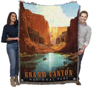 pure country weavers grand canyon national park blanket by david owens - anderson design group inc - gift tapestry throw woven from cotton - made in the usa (72x54)