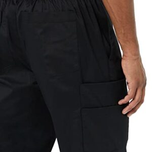 Amazon Essentials Men's Elastic Drawstring Waist Scrub Pant, Black, Medium