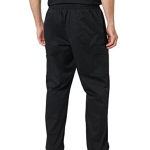 Amazon Essentials Men's Elastic Drawstring Waist Scrub Pant, Black, Medium