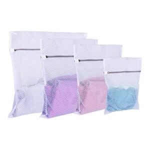 washable garment delicates laundry bags - simply jt pack of 4 (1xl, 1l, 1m, 1s). durable 120g honey comb mesh reusable washing bag for underwear bra lingerie clothes and organization for travel