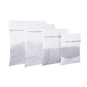 Washable Garment Delicates Laundry Bags - Simply JT Pack of 4 (1XL, 1L, 1M, 1S). Durable 120g Honey Comb Mesh Reusable Washing Bag for Underwear Bra Lingerie Clothes and Organization for Travel