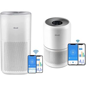 levoit air purifiers for home large room, covers up to 1588 sq. ft & air purifiers for home bedroom h13 true hepa filter, white noise, smart wifi, auto mode, 300s