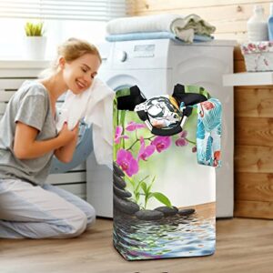 xigua Zen Dao Orchid Black Stone Laundry Basket Waterproof Clothes Hamper Collapsible Durable Dirty Clothes Large Storage Laundry Organizer