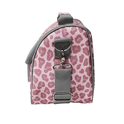 Kindness Footprint Lunch Bag Insulated Lunch Box Detachable Adjustable Strap… (Leopard Pink)