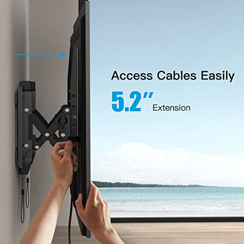 Pipishell Advanced Tilt TV Wall Mount Extentable for Most 50-90 inch TVs up to 132 lbs, Heavy Duty Tilting Wall Mount TV Bracket Max VESA 600x400mm, Fits 16, 18, 24 Inch Wood Stud, PIAT2